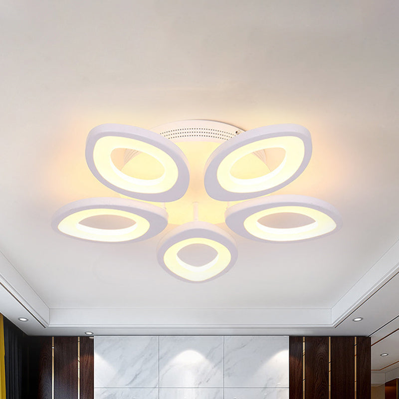 LEDS MODERNE 4/5/8 LED LEUL MONT LEIL avec une nuance en acrylique éclairage de plafond à feuilles blanches en lumière chaude / blanc / naturel