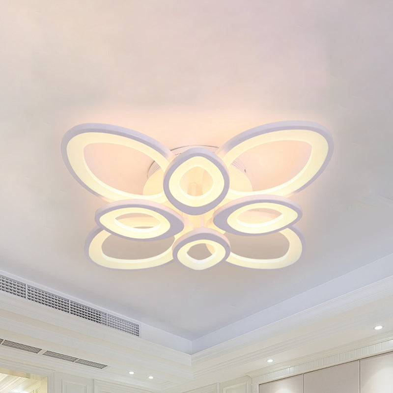 LEDS MODERNE 4/5/8 LED LEUL MONT LEIL avec une nuance en acrylique éclairage de plafond à feuilles blanches en lumière chaude / blanc / naturel