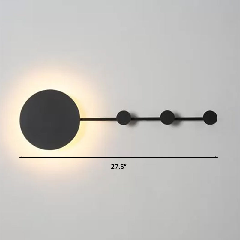 27.5"/39" Wide Black/White Round LED Wall Lamp Simplicity LED Acrylic Sconce Light Fixture in Warm/White Light with Hangers