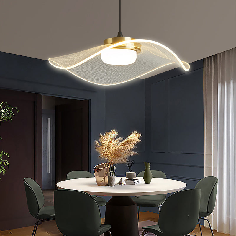 Gesneden LED Pendulum Light Simplicity Acryl Clear Hanging Light voor eetkamer