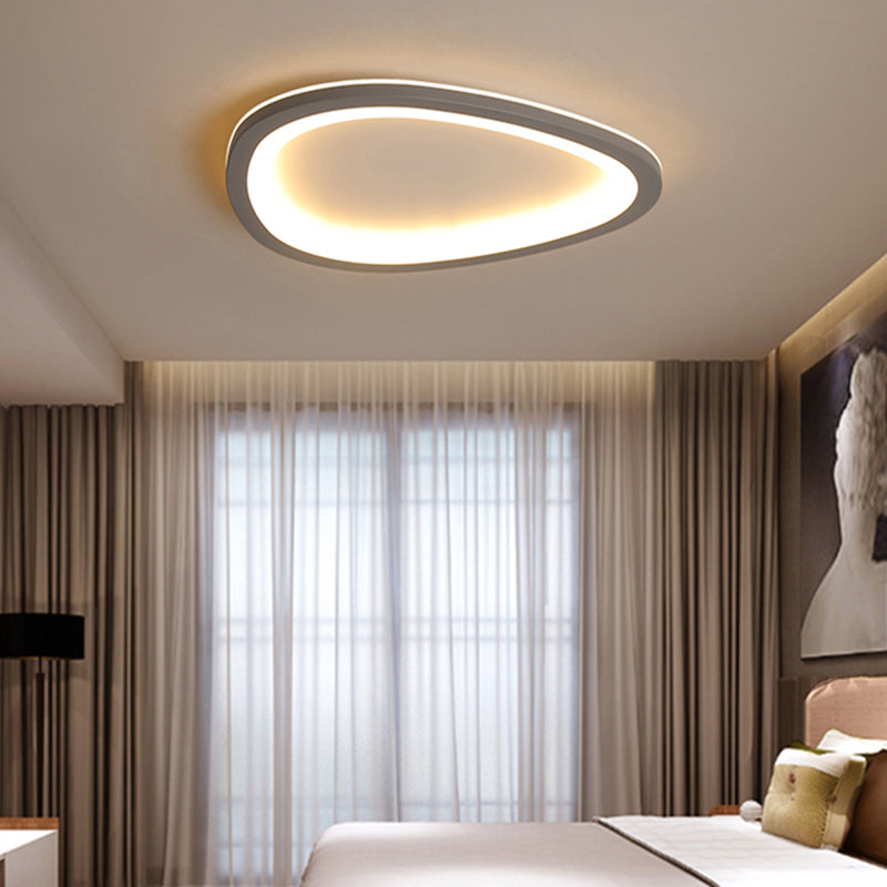 Dark Grey Droplet Shaped Flushmount Nordic Acrylic LED Ultrathin Ceiling Flush Light