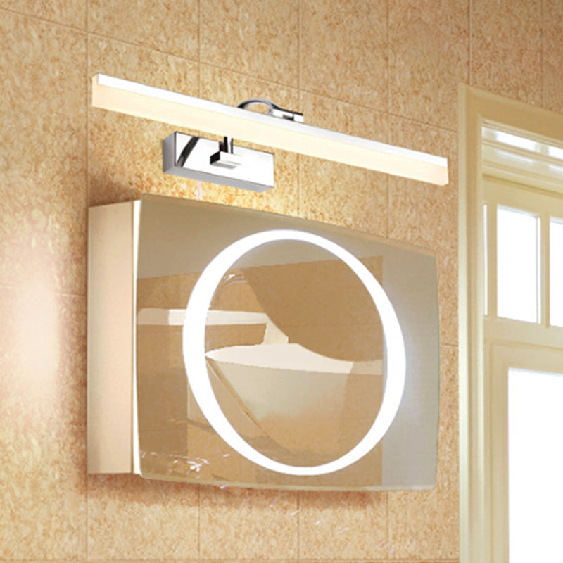 Acryllim -Eitelkeitslicht zeitgenössischer LED -Chrom -Finish -Wandmontagelampe für Badezimmer, 16 "/19,5" Durchmesser