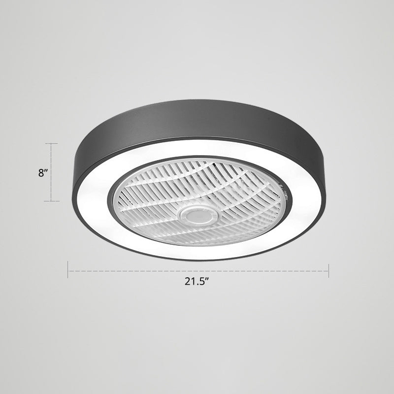 21,5 "W Nordic Round Deckenleuter Leuchte Metall Kinder Schlafzimmer LED LED -LED -Licht mit Fernbedienung