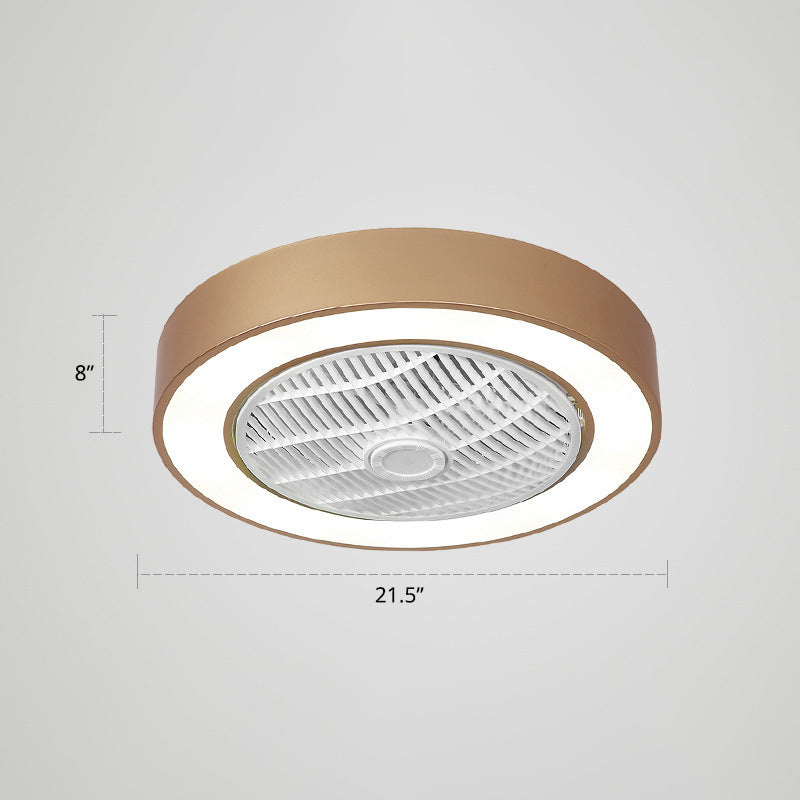 21,5 "W Nordic Round Deckenleuter Leuchte Metall Kinder Schlafzimmer LED LED -LED -Licht mit Fernbedienung