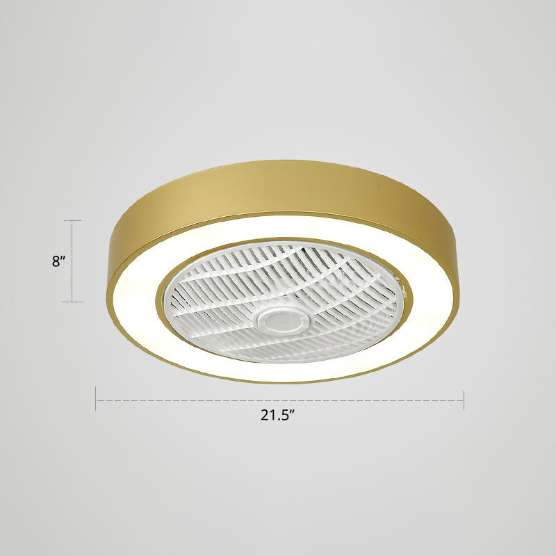 21,5 "W Nordic Round Deckenleuter Leuchte Metall Kinder Schlafzimmer LED LED -LED -Licht mit Fernbedienung