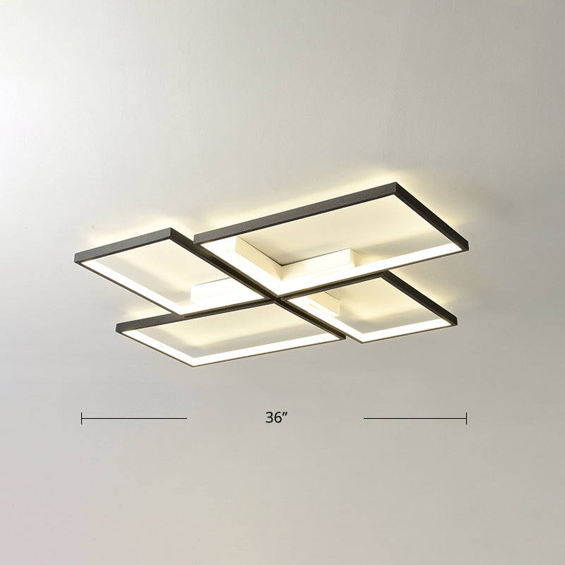 Zwart pinwheel-achtige plafondlamp Minimalistische metalen LED-spoelmontage Licht armatuur voor woonkamer