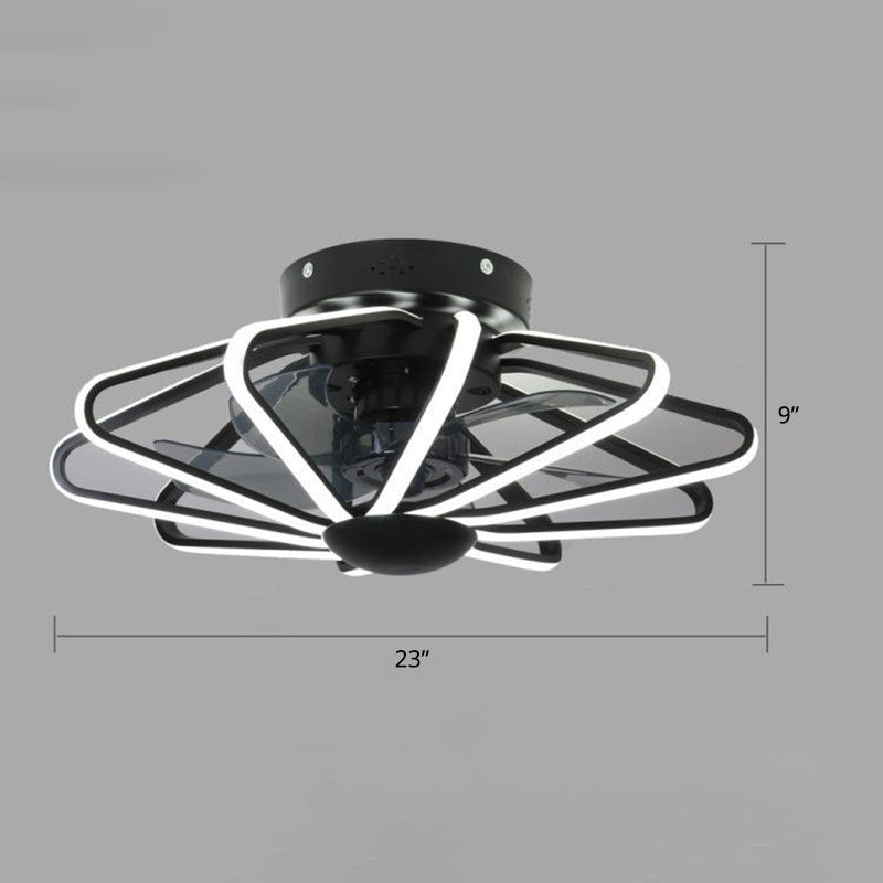 23 "brede metalen draad kooi hanger ventilator licht moderne led semi-flush plafondlicht voor slaapkamer