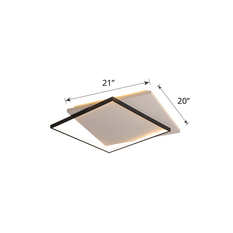 Eenvoud vierkante plafondmontage verlichting acryl woonkamer led spoelbevel in wit zwart