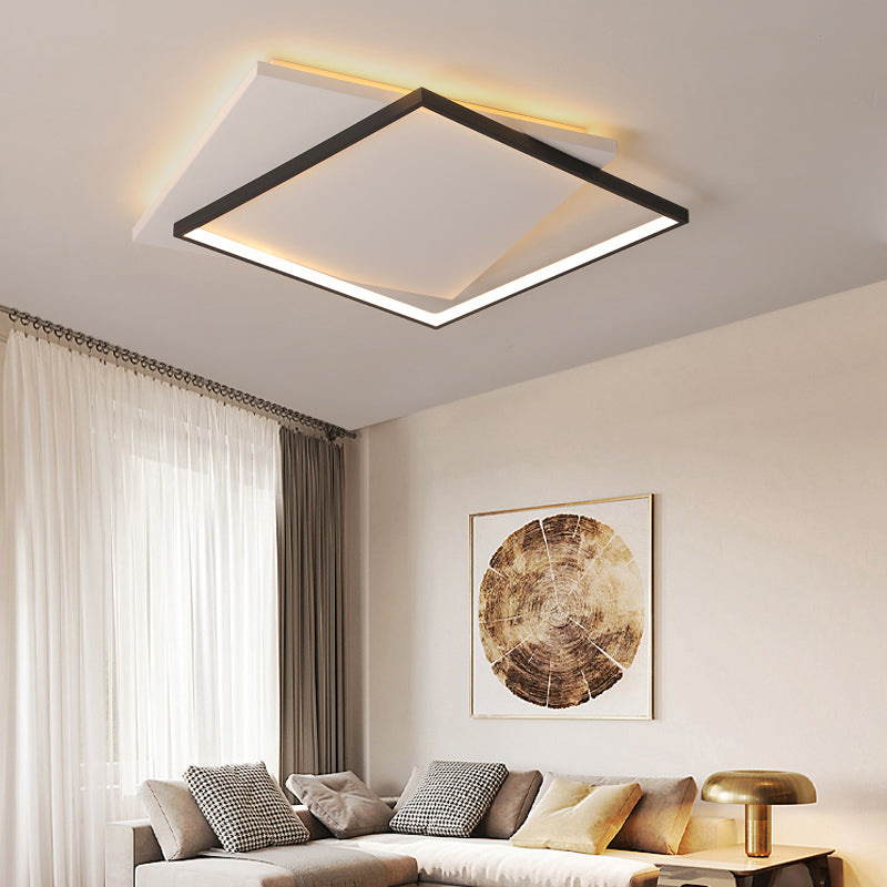 Eenvoud vierkante plafondmontage verlichting acryl woonkamer led spoelbevel in wit zwart