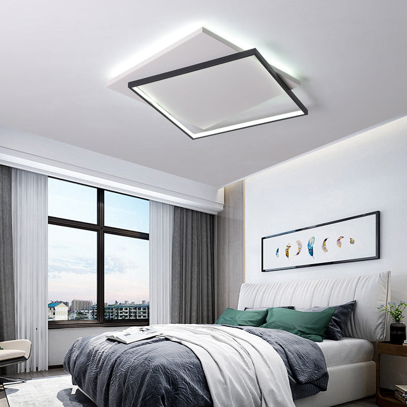 Eenvoud vierkante plafondmontage verlichting acryl woonkamer led spoelbevel in wit zwart