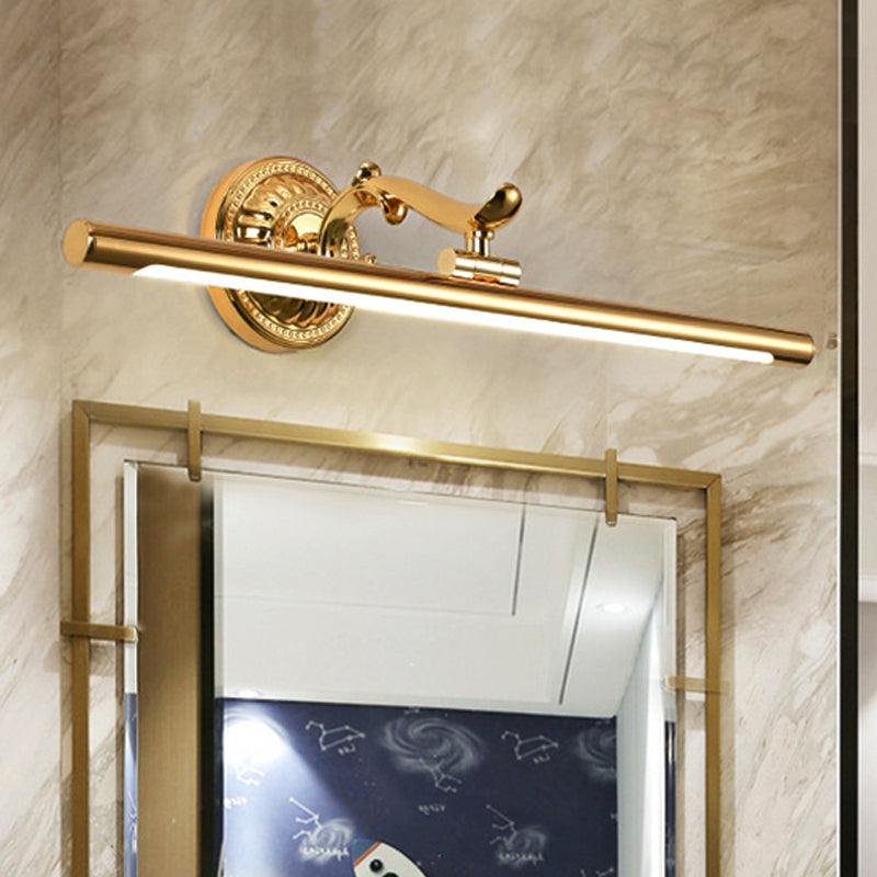 Linear Metallic Vanity Wall Light Modernist Style 16"/21.5" Wide LED Brass/Gold Finish Wall Mount Lighting over Mirror