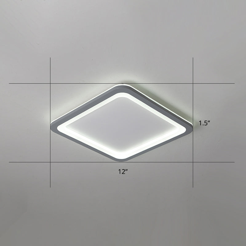 Grey Super Thin Ceiling Fixture Nordic Metal Surface Mounted Led Ceiling Light for Living Room