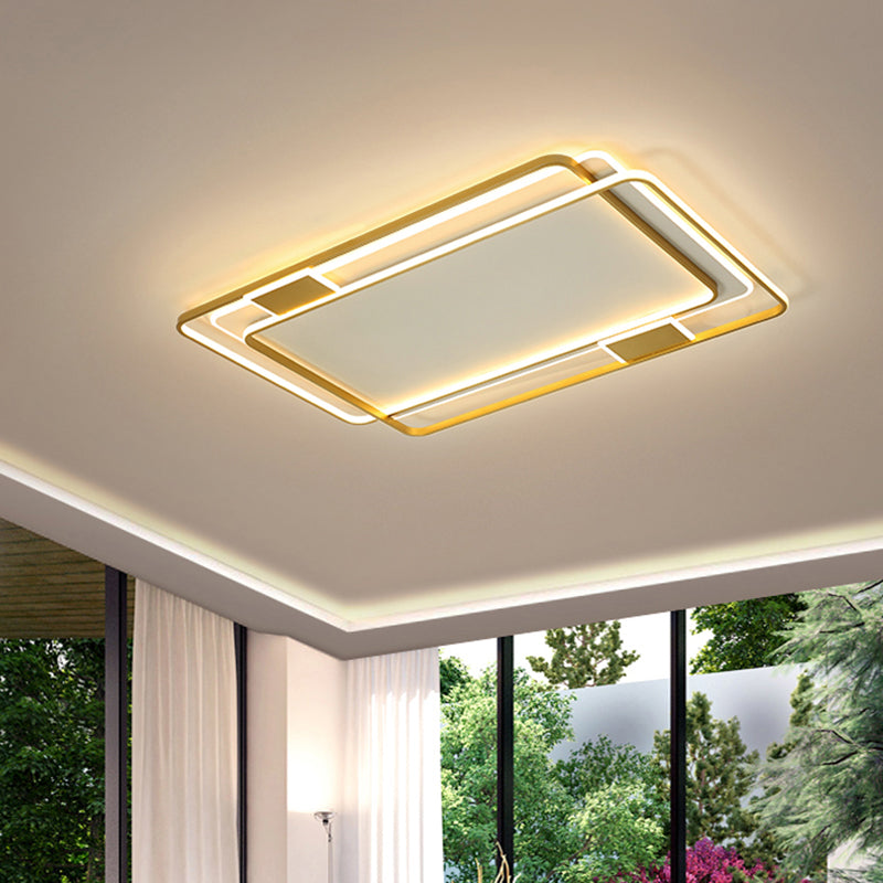 Gold Ultra-Thin LED Ceiling Lighting Contemporary Acrylic Flush Mount Light Fixture for Living Room