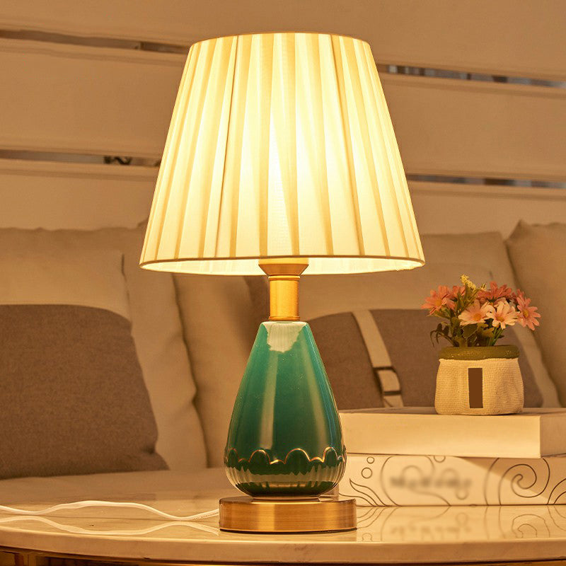 Simple Style Empire Shade Night Light Night Fabric Rieping Single Table Light