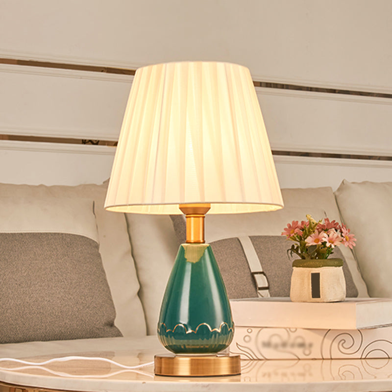 Simple Style Empire Shade Night Light Night Fabric Rieping Single Table Light