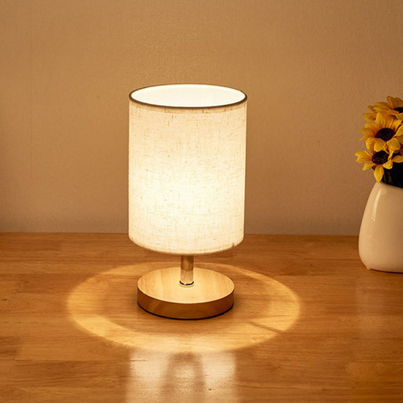 Flaxen e legno piccolo tavolo leggero minimalismo in tessuto a 1 luce lampada notturna per camera da letto