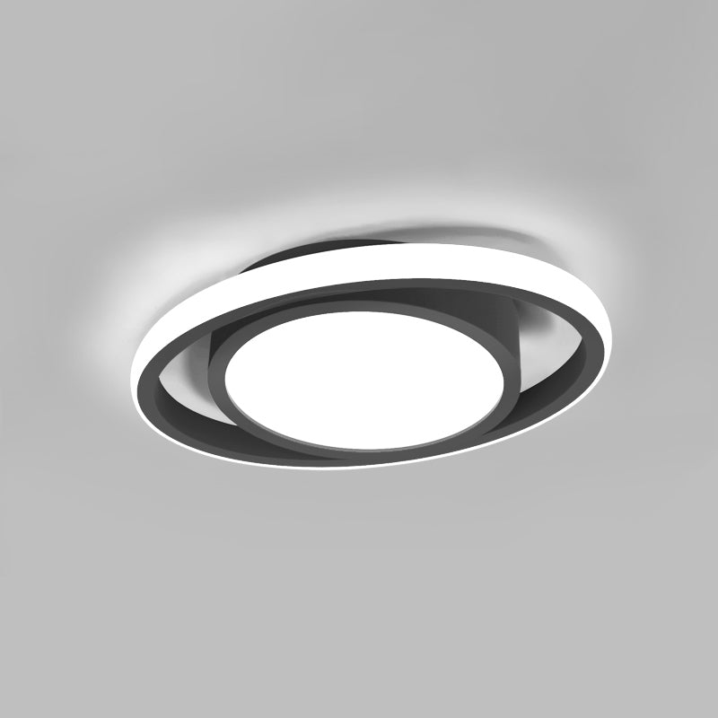 Corridor LED Flush Mount Light Fixture Modernism Ceiling Light with Elliptical Acrylic Shade
