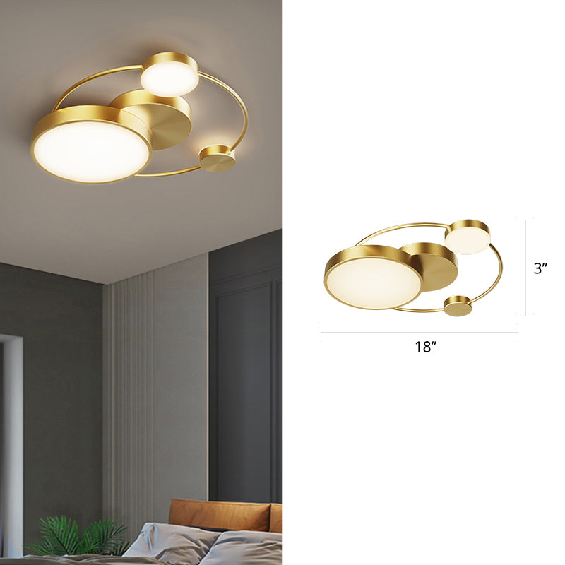 Minimalistische LED -spoelbevelbarmsel Orbit Design plafondverlichting met acrylschaduw