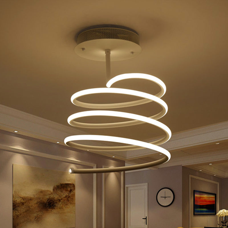 LAMPE SPIRALE SPIRALE acrylique Simplicité LED LED Plafond léger Plafond monté dans un léger / blanc léger / blanc