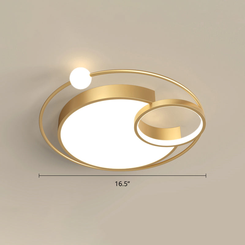 Luminaire LED encastré en métal en forme de lune nordique, luminaire de chambre à coucher proche du plafond
