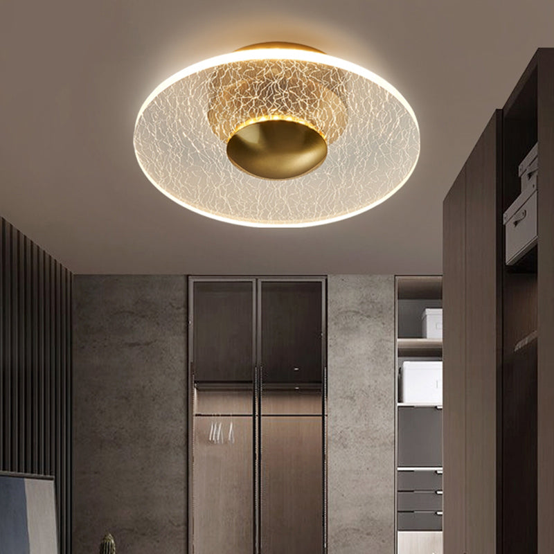 Acryl Disc Semi Flush Mount Lamp Postmodern helder LED -plafondlicht voor de gang