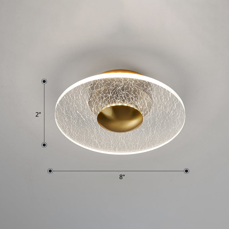 Acryl Disc Semi Flush Mount Lamp Postmodern helder LED -plafondlicht voor de gang