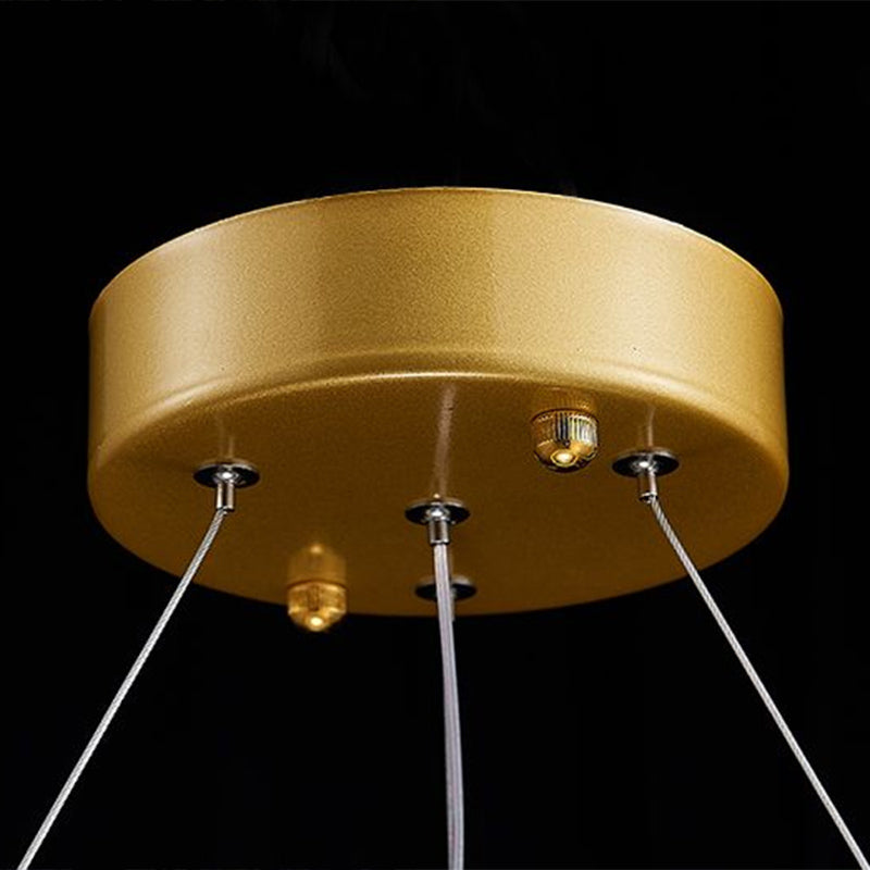 Simplicity Circle LED Kratbelkristallperlen Wohnzimmer Anhänger Beleuchtungsstoffe