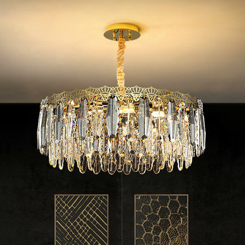 Clear Crystal Leaf Hanging Light Minimalist Chandelier Pendant Light for Bedroom