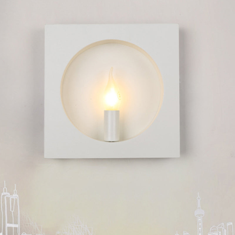 Luce a parete quadrata a parete singola illuminazione a parete in metallo contemporaneo in nero/bianco per letto