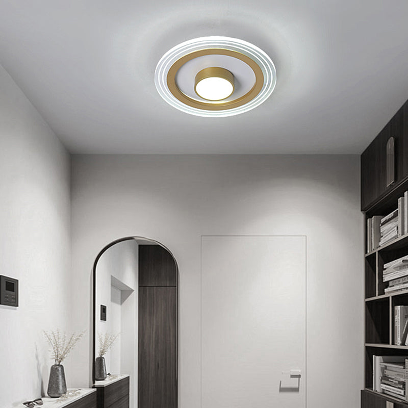 Pequeño techo a ras de luz de montaje Iluminación LED Acrílico Minimalista de Foyer Iluminación en Oro