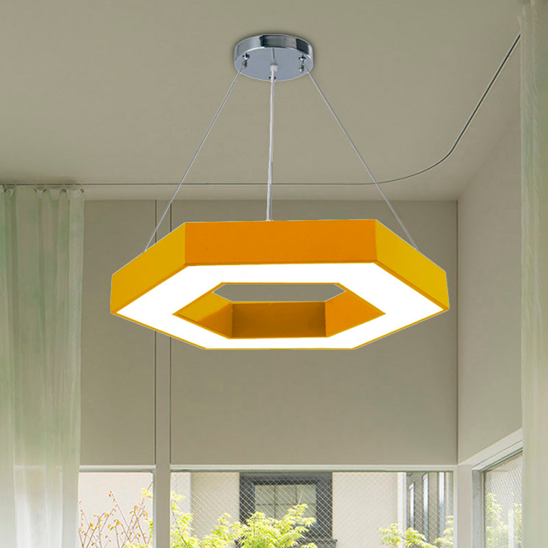 Green/Blue/Red Honeycomb Pendant Lighting Contemporary Led Metal Ceiling Lamp in White/Warm/Natural Light