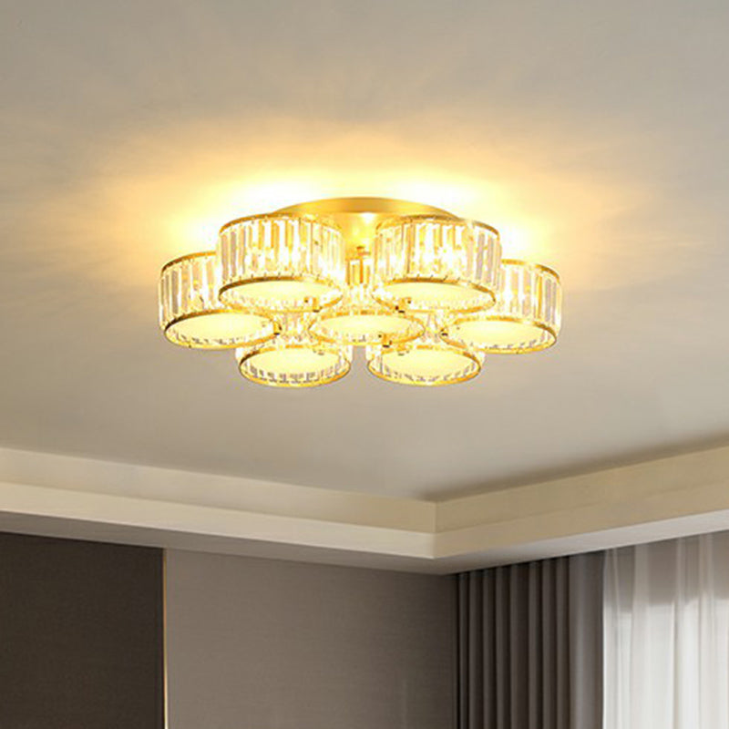 Clear Crystal Flower Flush Mount Minimalistische Flush Mount Ceiling Light for Bedroom