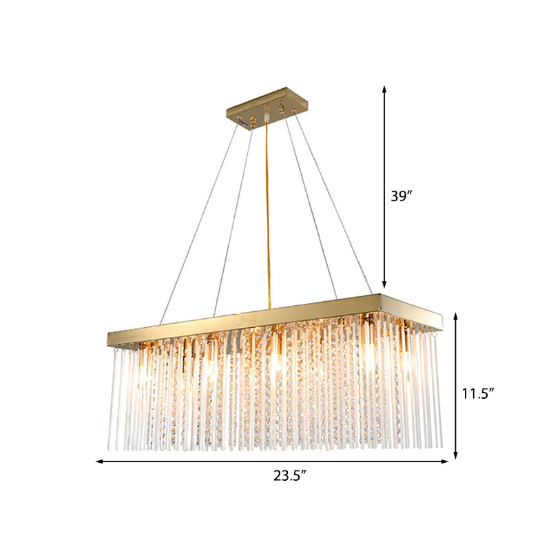 Lampadario a soffitto a led a led con soffitto con soffitto a sospensione rettangolare contemporaneo, 23,5 "/31,5"/39 "