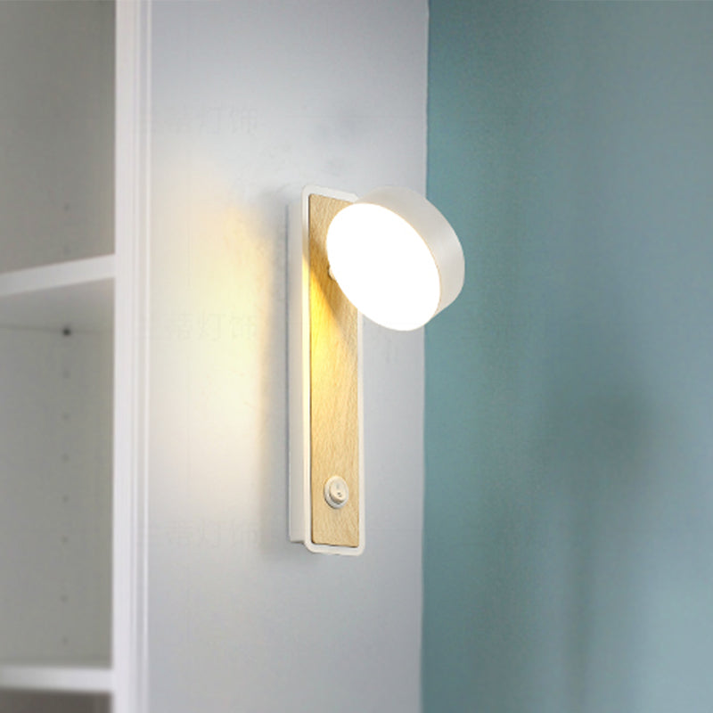 Lámpara de pared de LED redondeada rotatable 1 luz de luz