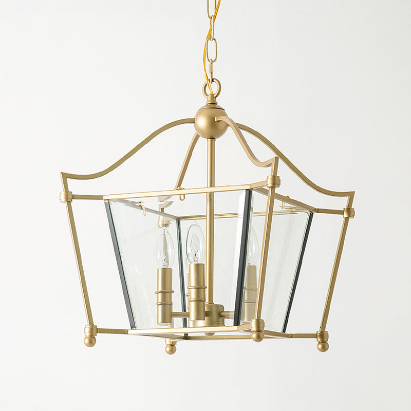 4 Lights Metal Hanging Chandelier Traditional Gold Candle-Style Dining Room Pendant Light Fixture