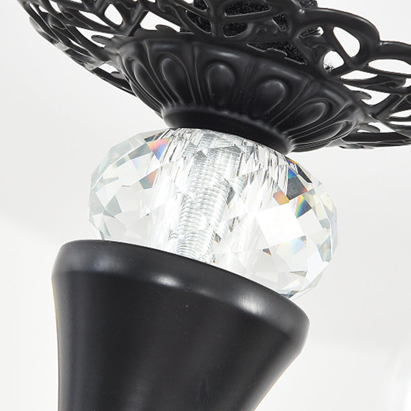 Metal Swooping Arm Hanging Chandelier Traditional 6/12/16 Lights Living Room Pendant Light in Dark Brown