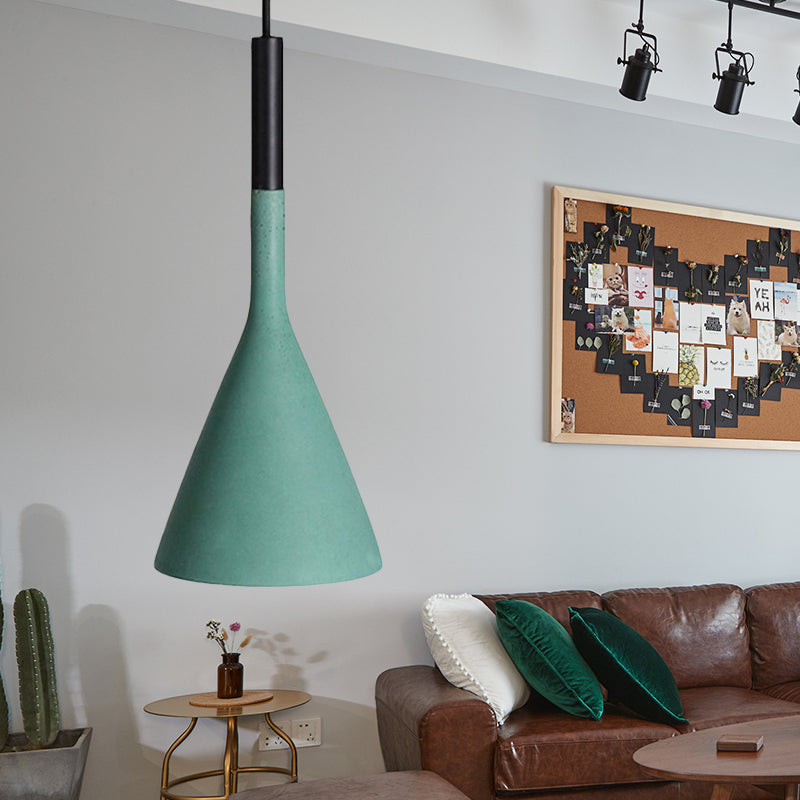 Metallic Funnel Shade Hanging Lamp Adult Bedroom 1 Bulb Contemporary Pendant Light