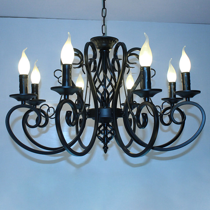 6/8 Lampenlampe Deckenlampe mit Wirbelarm Metall traditioneller Esszimmer Kronleuchter Anhänger Licht in Rost