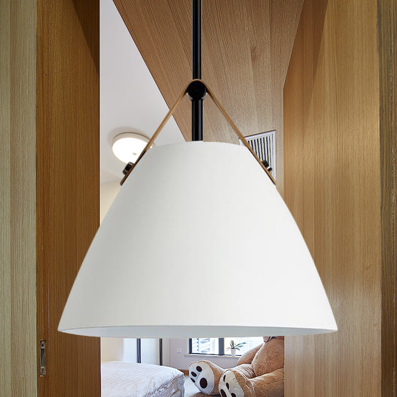 Nordic Style Curved Coolie Pendant Light One Light Aluminum Hanging Lamp in Black/Blue/Grey/Pink/White for Dining Room