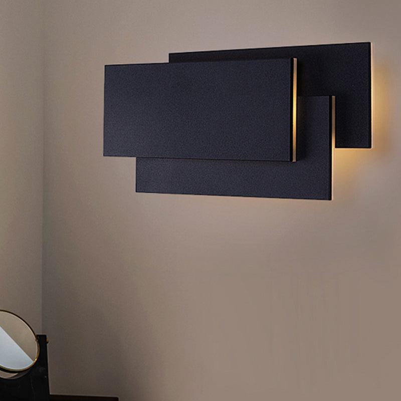 Luce a parete rettangolo in alluminio Luce moderna LED LED Black/White Wall Lamp in illuminazione calda/bianca
