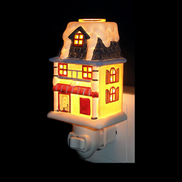 Ceramics House Night Light Tiffany Loft 1 Bulb Wall Sconce Lighting in Red/White/Blue/Pink for Bedroom