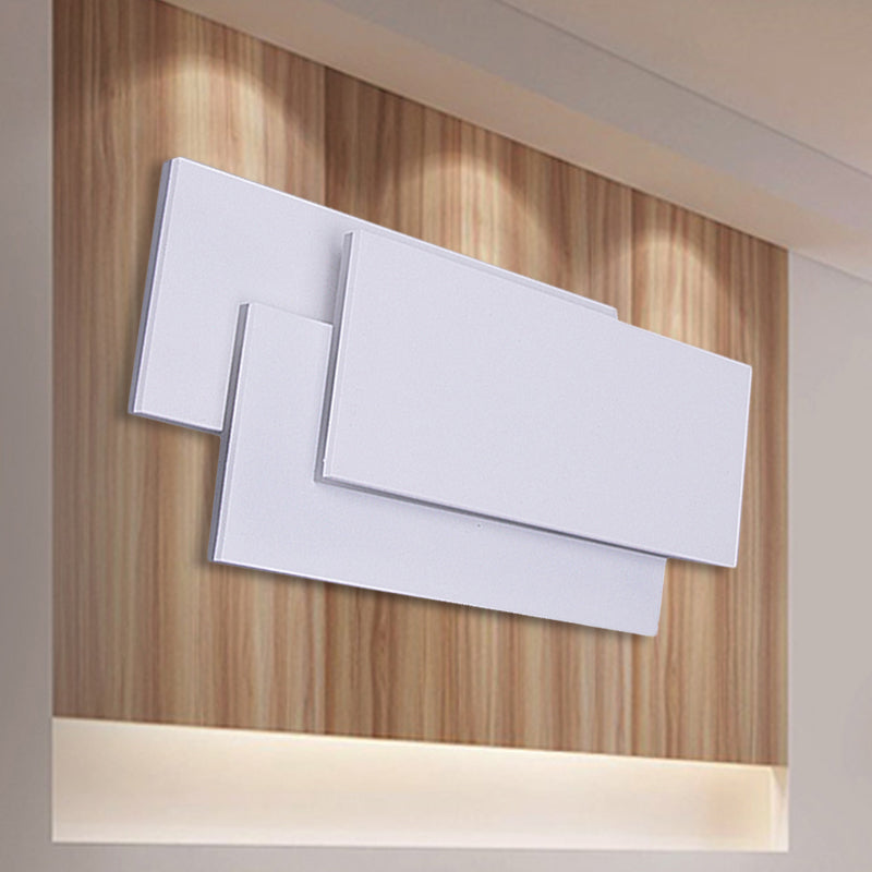 Luce a parete rettangolo in alluminio Luce moderna LED LED Black/White Wall Lamp in illuminazione calda/bianca