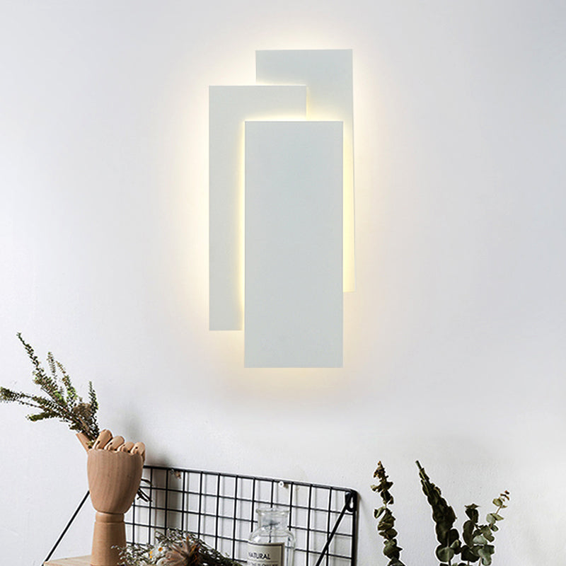 Luce a parete rettangolo in alluminio Luce moderna LED LED Black/White Wall Lamp in illuminazione calda/bianca