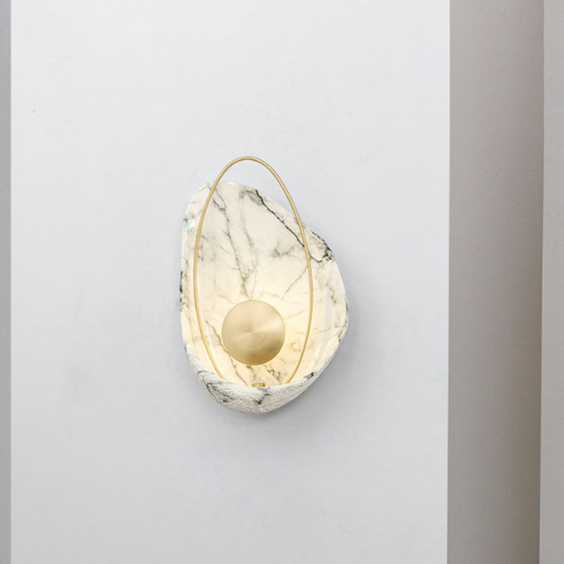 Resin Shell Shaped Wall Lamp Single Head Modern Metal LED Wall Lighting in White/Black Light