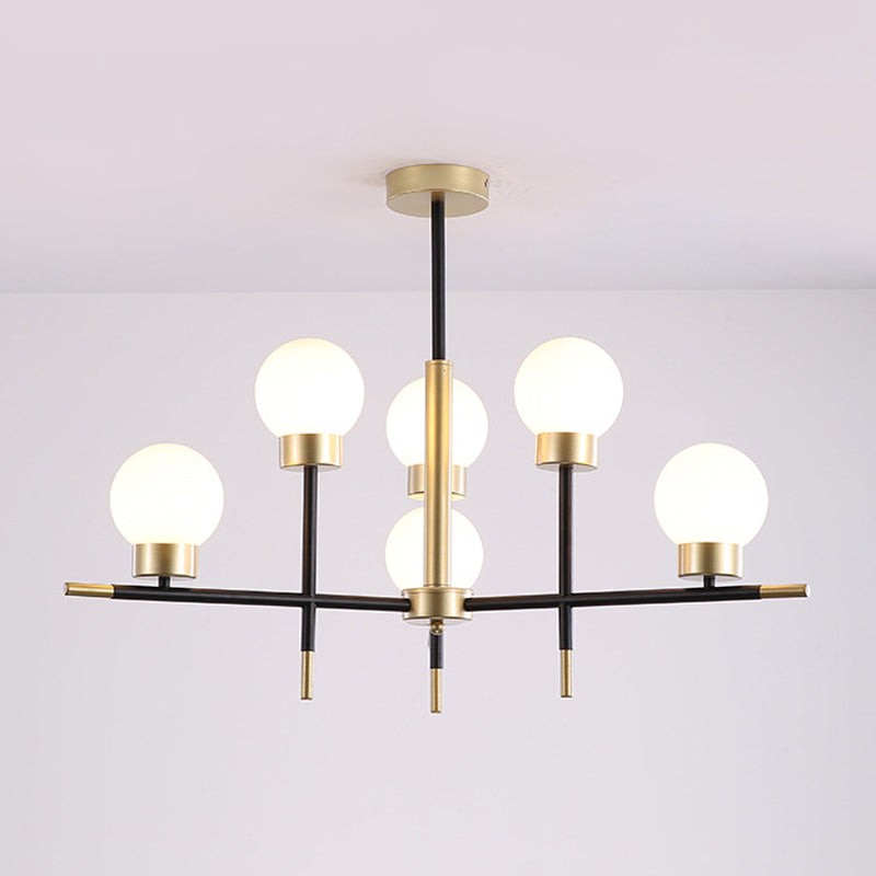 Volwassen slaapkamer modo kroonluchter metaal moderne stijl suspensie licht met helder/witte glazen schaduw