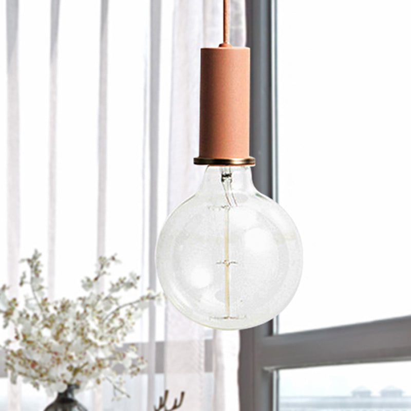 Mini Hanging Light Single Light Macaron Loft Metal Pendant Light in Black/Blue/Pink/White for Cafe