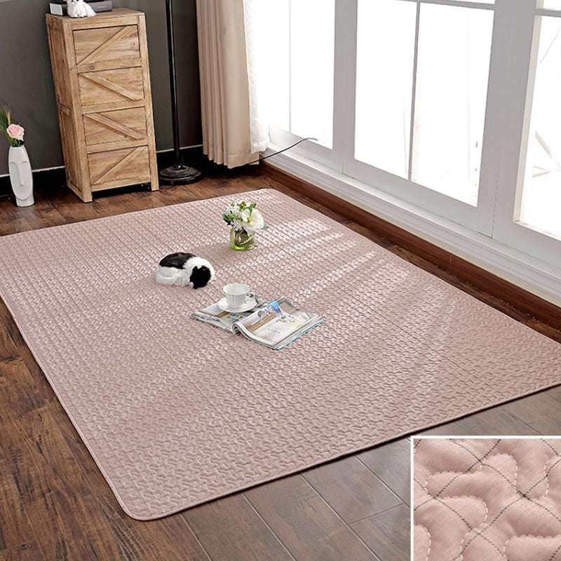 Multi Colored Solid Color Rug Cotton Relaxing Indoor Rug Non-Slip Backing Pet Friendly Easy Care Area Carpet for Bedroom