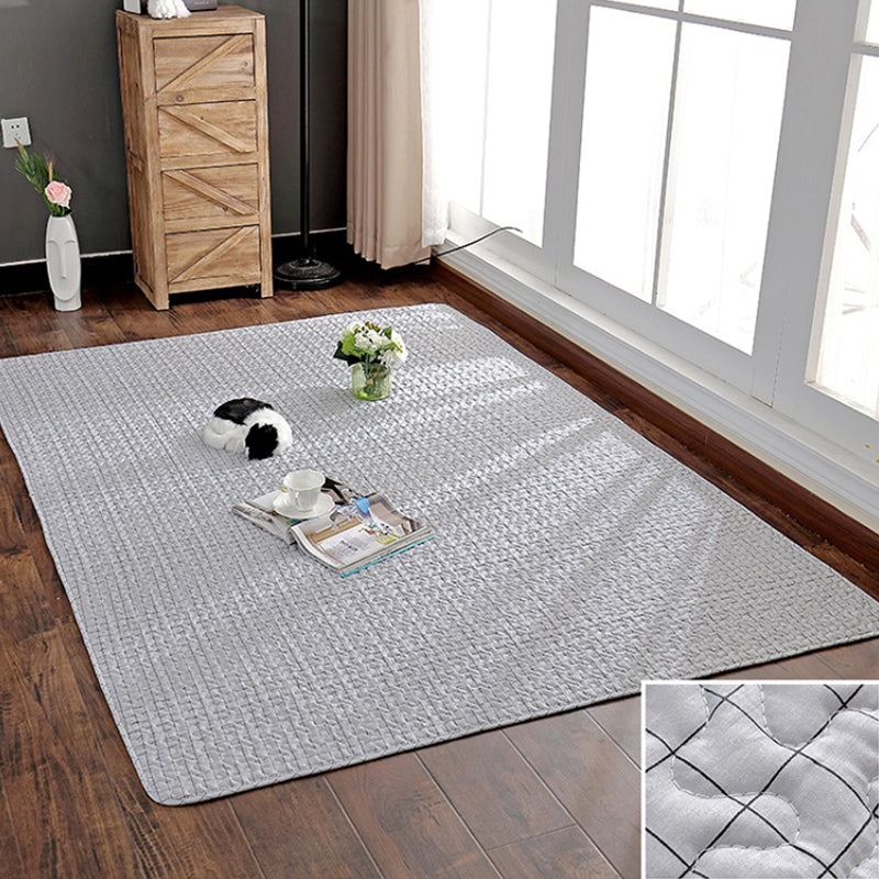 Multi Colored Solid Color Rug Cotton Relaxing Indoor Rug Non-Slip Backing Pet Friendly Easy Care Area Carpet for Bedroom