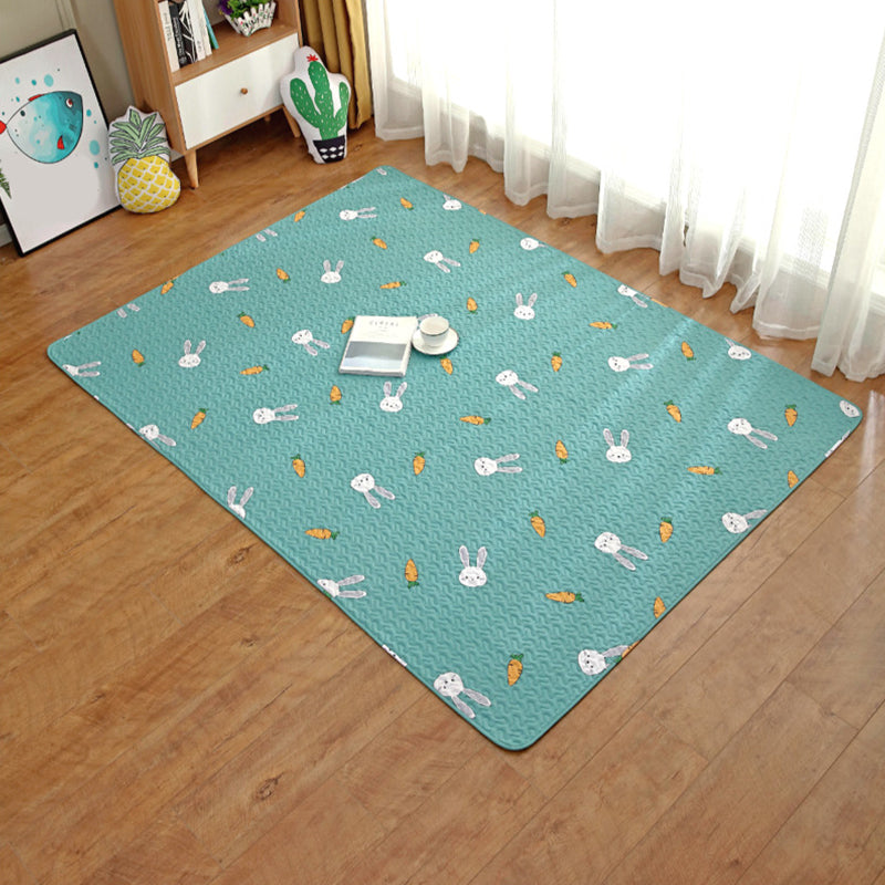 Multi Colored Solid Color Rug Cotton Relaxing Indoor Rug Non-Slip Backing Pet Friendly Easy Care Area Carpet for Bedroom