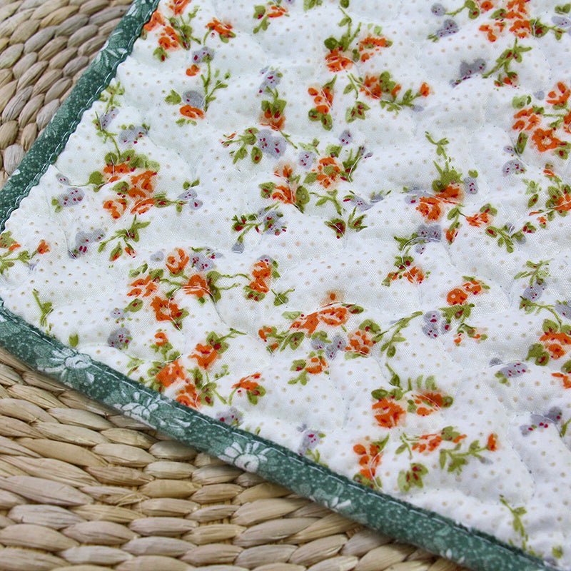 Multi Colored Floral Printed Rug Cotton Modern Indoor Rug Non-Slip Backing Easy Care Washable Area Carpet for Bedroom